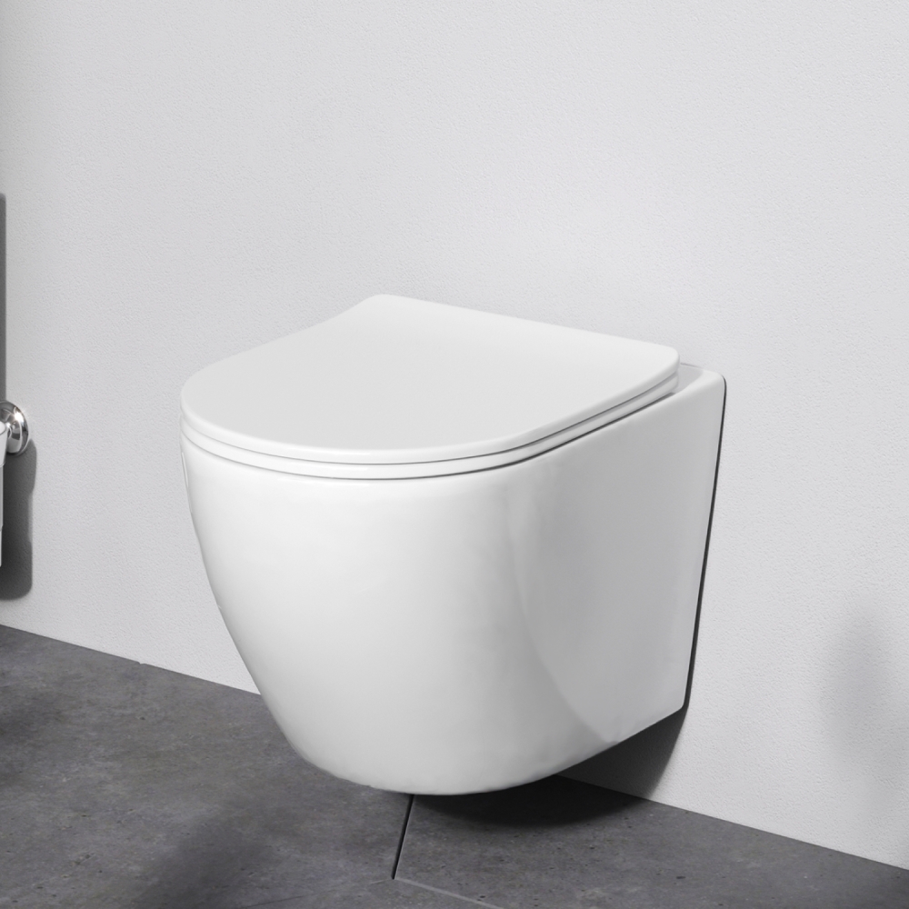 Унитаз подвесной AquaSpin с сиденьем микролифт Like C801900SC, Белый