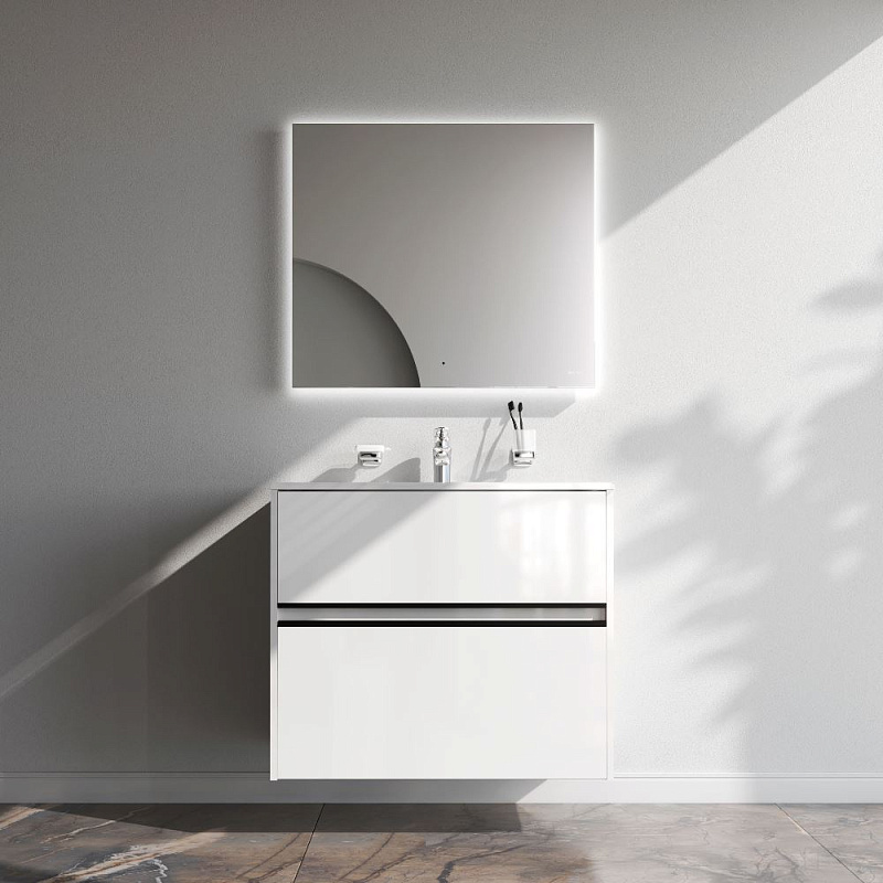 Тумба под раковину 80 AM.PM Sense M7BFUX0802WG подвесная/напольная на ножках, белый глянец