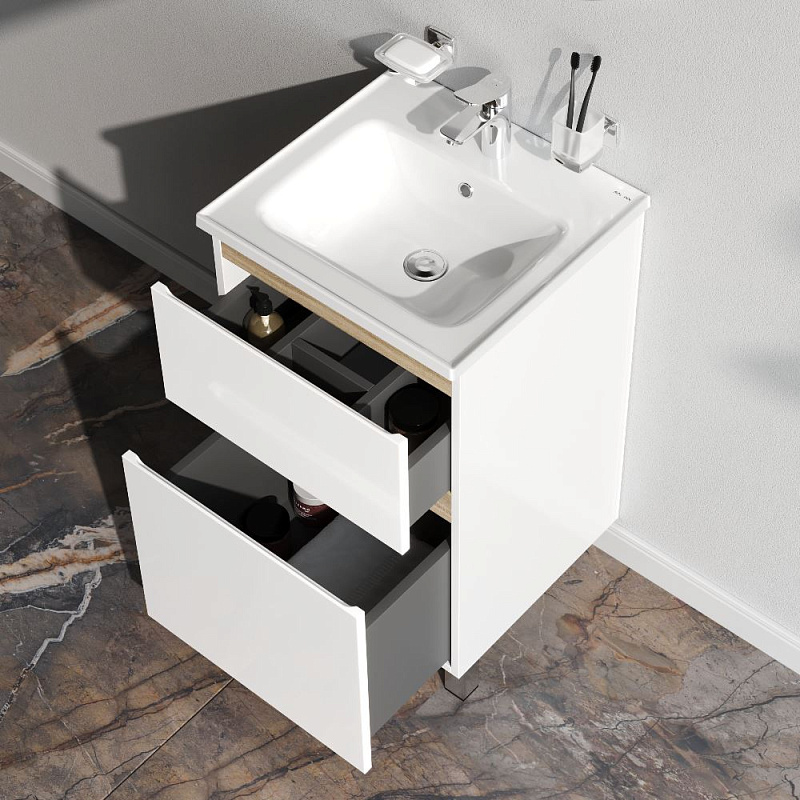 Тумба под раковину 50 AM.PM X-Joy M85AFSX0502WG напольная белый глянец