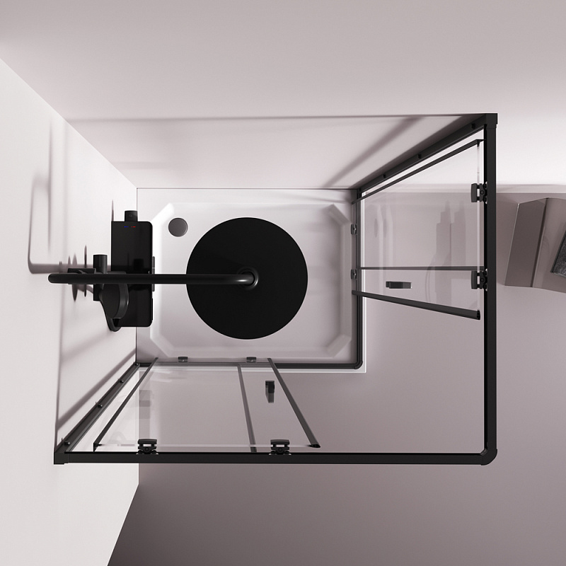 Душевое ограждение без поддона 100x80 AM.PM Above W9XG-403-10080-BT профиль черный