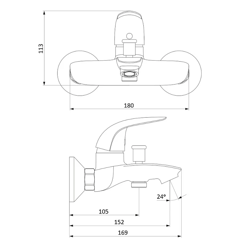 Смеситель для ванны и душа Damixa Eclipse 311000001 хром