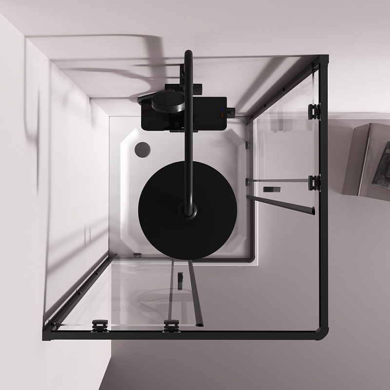 Душевое ограждение без поддона 80x80 AM.PM Above W9XG-403-8080-BT профиль черный