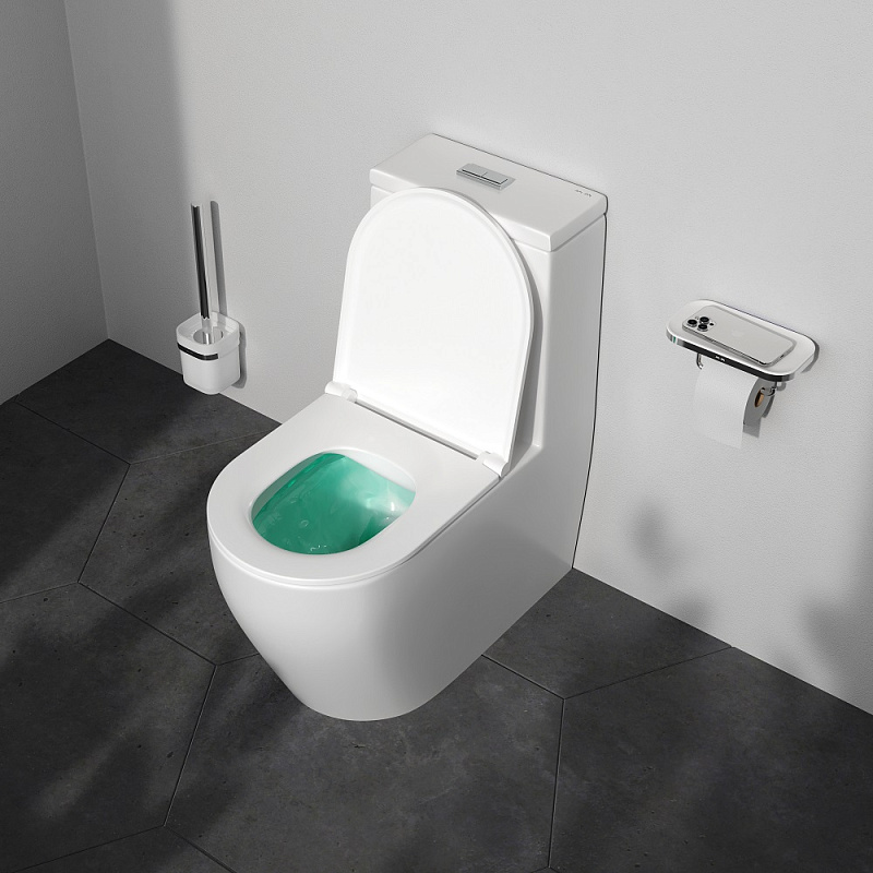 Унитаз напольный AM.PM Func C8F8900SC безободковый с сиденьем микролифт, белый