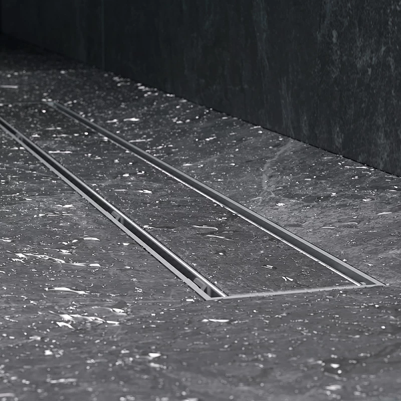 Душевой трап (лоток) 70 AM.PM PrimeFlow W02SC-U11-070-04SB комбинированный затвор со стальной матовой решеткой под плитку