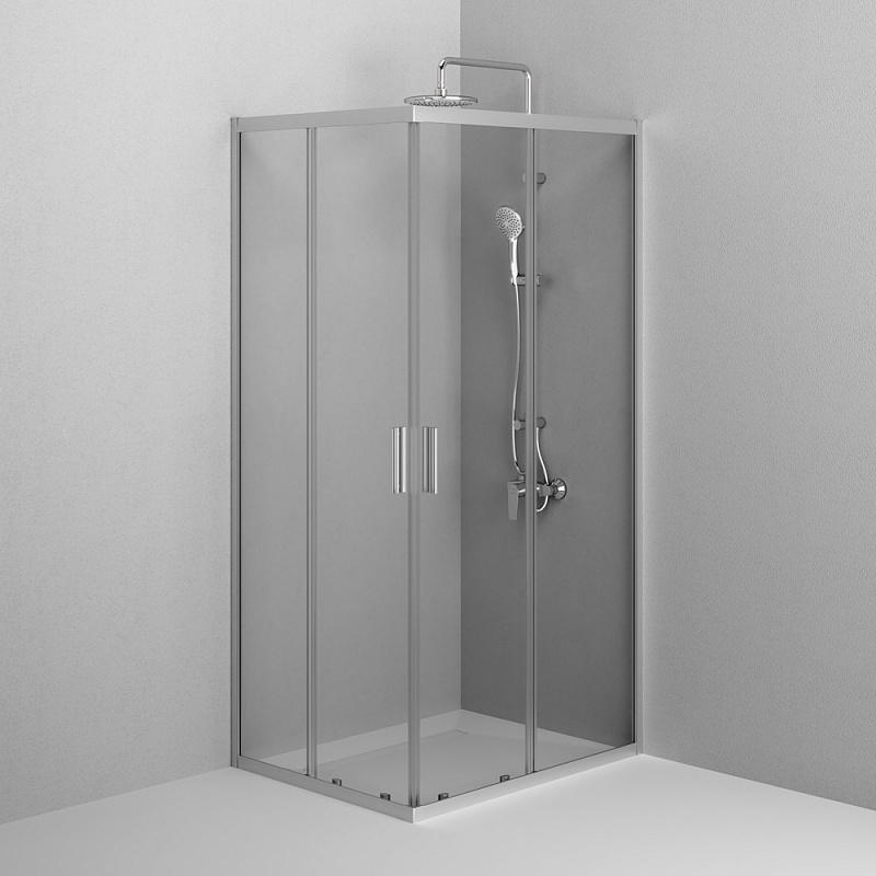 Душевое ограждение без поддона 100x80 AM.PM Gem W90G-403-100280-MT профиль серебристый