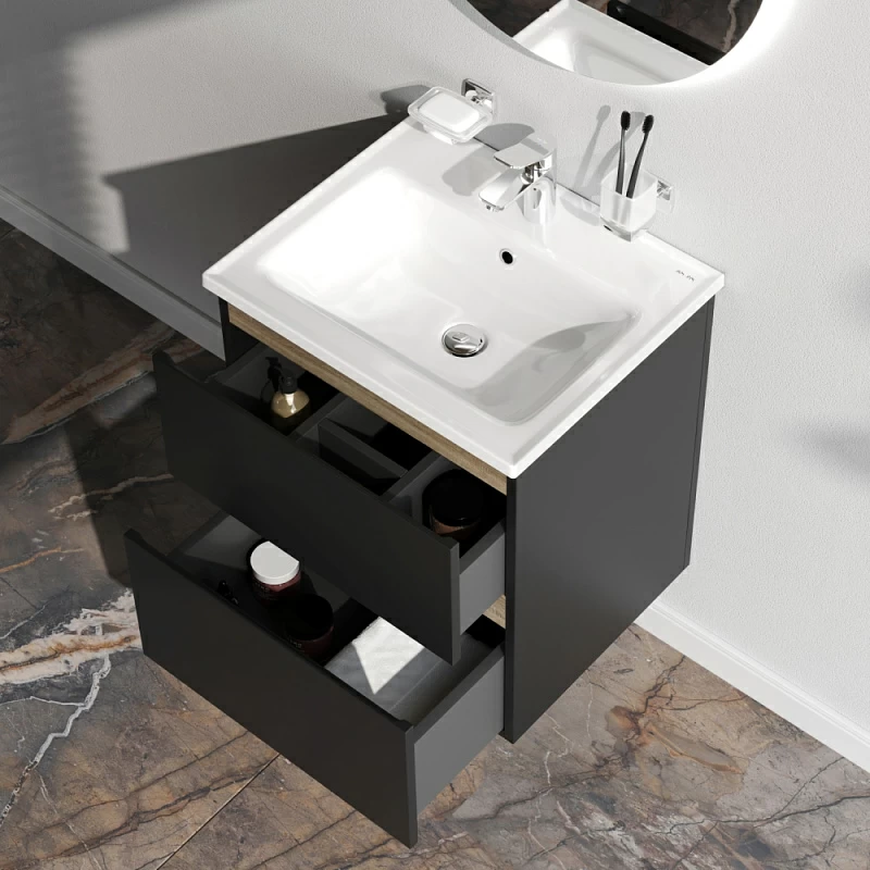 Тумба под раковину 55 AM.PM X-Joy M85AFHX0552BM подвесная черная матовая