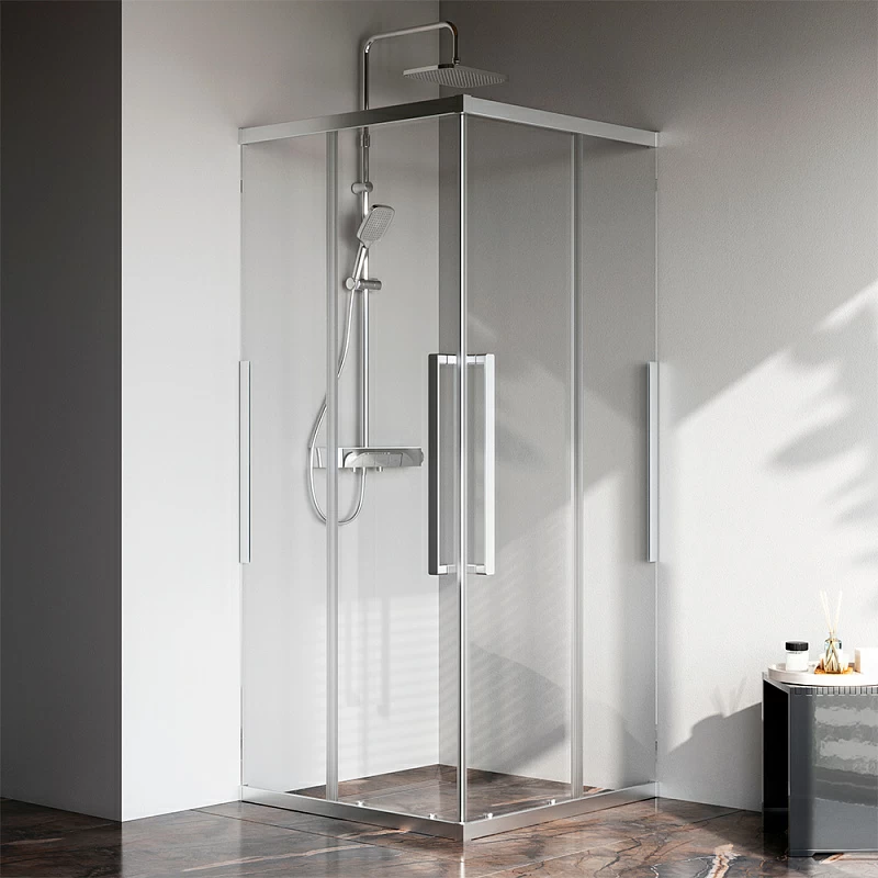 Душевое ограждение без поддона 90x90 AM.PM Func W84G-403-9090-MT профиль серебристый