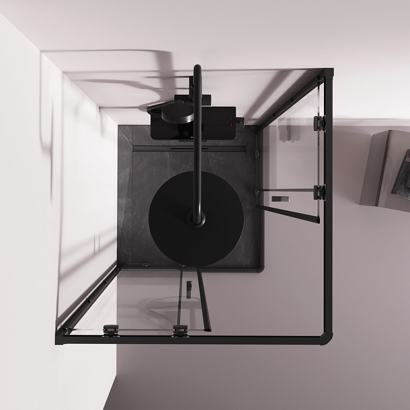 Душевое ограждение без поддона 80x80 AM.PM Above W9XG-403-8080-BT профиль черный