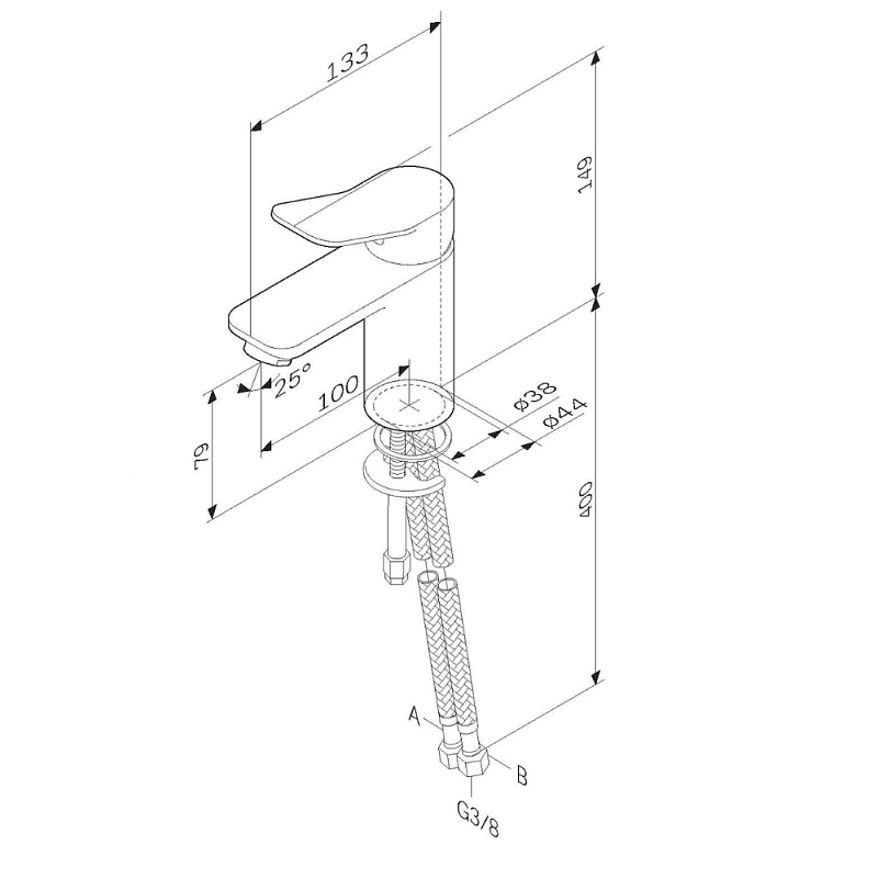 Смеситель для раковины (умывальника) AM.PM X-Joy F85A02122 черный