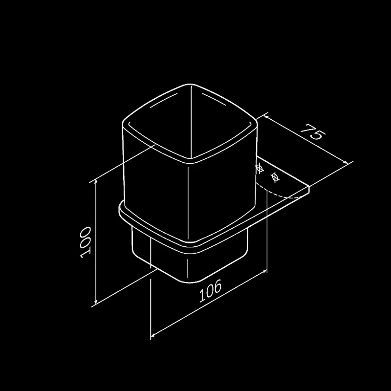 Стакан для зубных щеток настенный AM.PM Inspire 2.0 A50A34322 стеклянный, черный