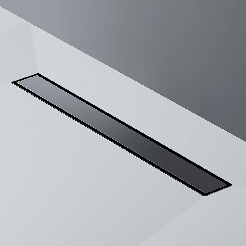 Душевой трап (лоток) 60 AM.PM MasterFlow W01SC-U11-060-04BM комбинированный затвор с черной матовой решеткой под плитку