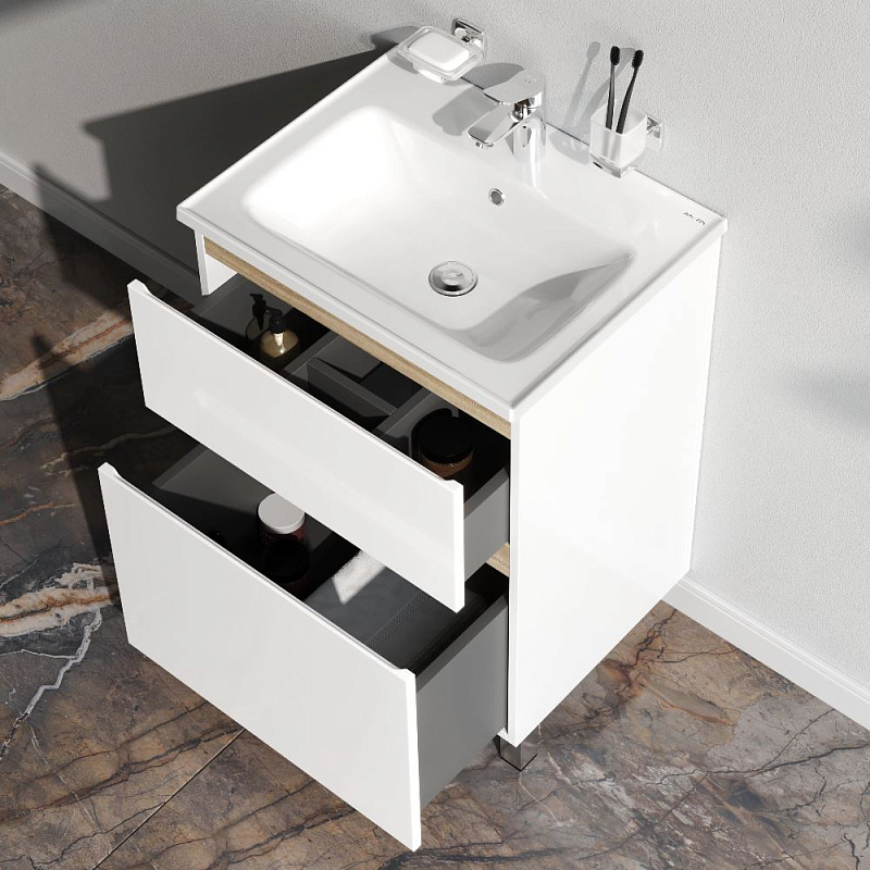 Тумба под раковину 60 AM.PM X-Joy M85AFSX06021WG напольная белый глянец