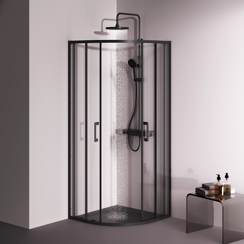 Душевое ограждение без поддона 80x80 AM.PM Above W9XG-401-8080-BT профиль черный