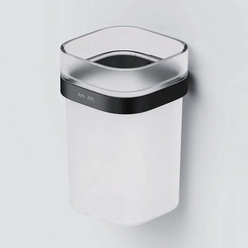 Стакан для зубных щеток настенный AM.PM Func A8F34322 стеклянный, черный