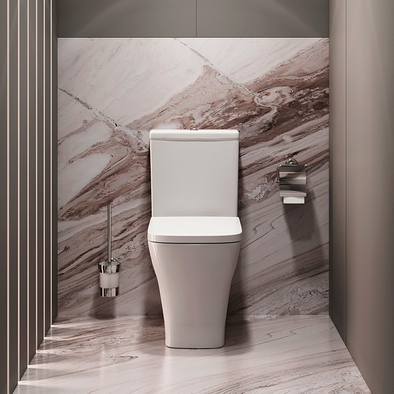 Унитаз-компакт напольный AM.PM Struktura C9S8600SC безободковый с сиденьем микролифт, белый