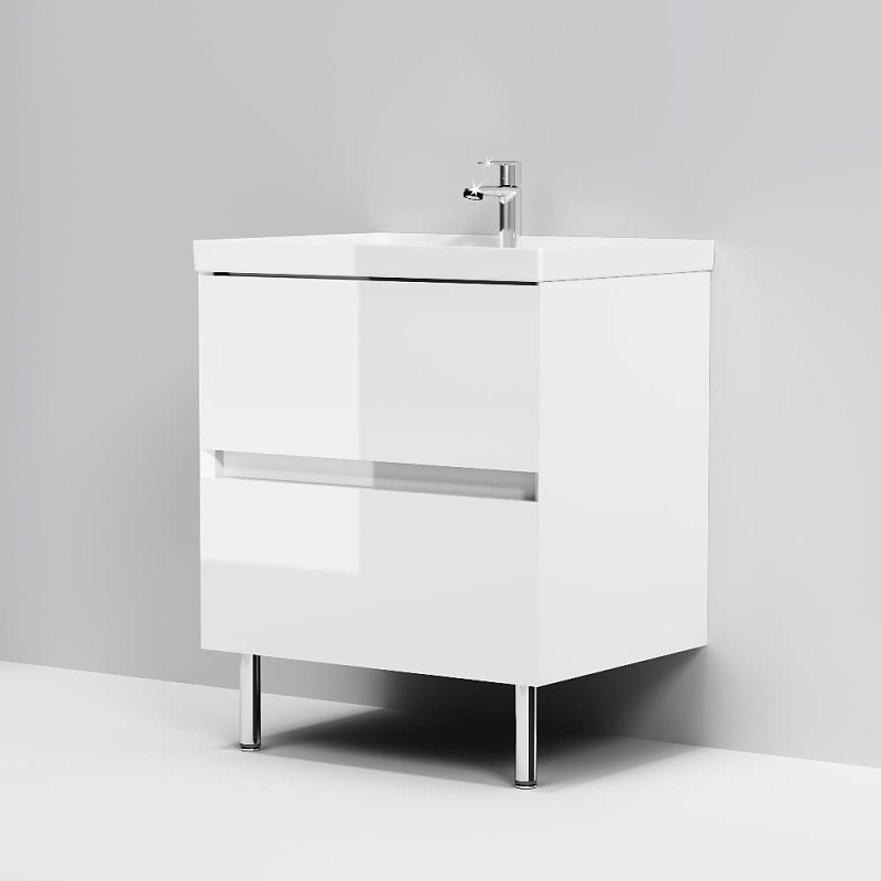 Тумба под раковину 60 AM.PM Above M9XFSX0602WG напольная, белая глянцевая