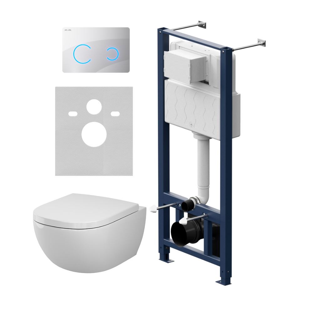 Инсталляция с подвесным унитазом Aquaspin и клавишей Touchless Above IS450B01.9X1900