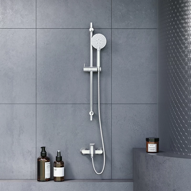 Душевой гарнитур Damixa Origin One 918100000 штанга, шланг, лейка 3 режима, хром