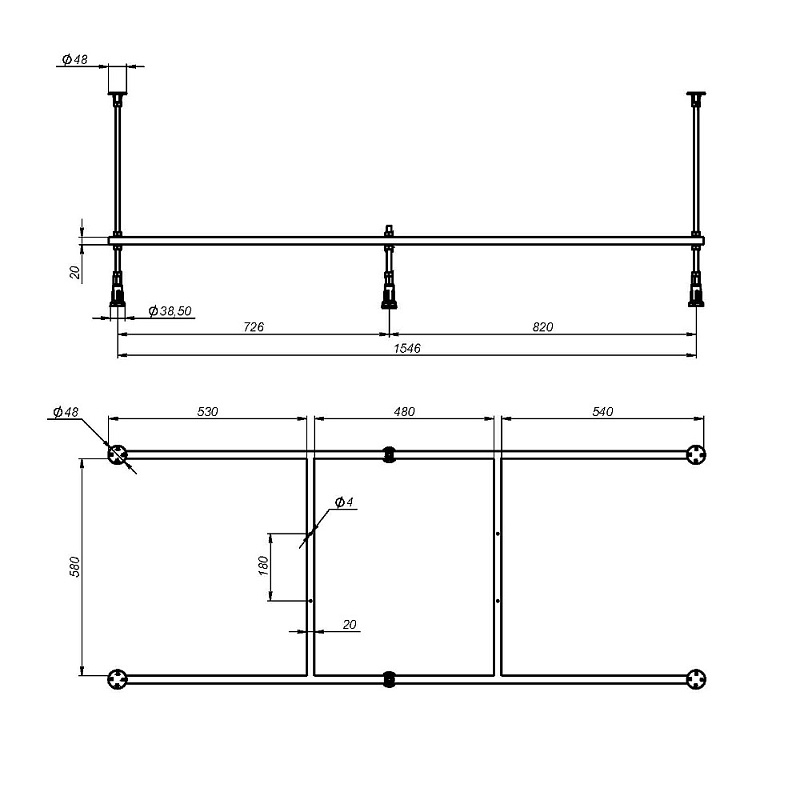 Каркас для ванны 165 AM.PM X-Joy W00A-165-070W-R
