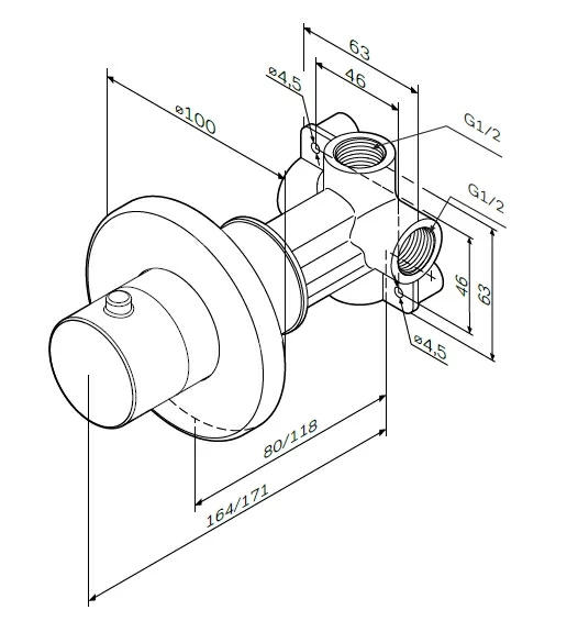 Переключатель на три положения AM.PM F0800100 хром