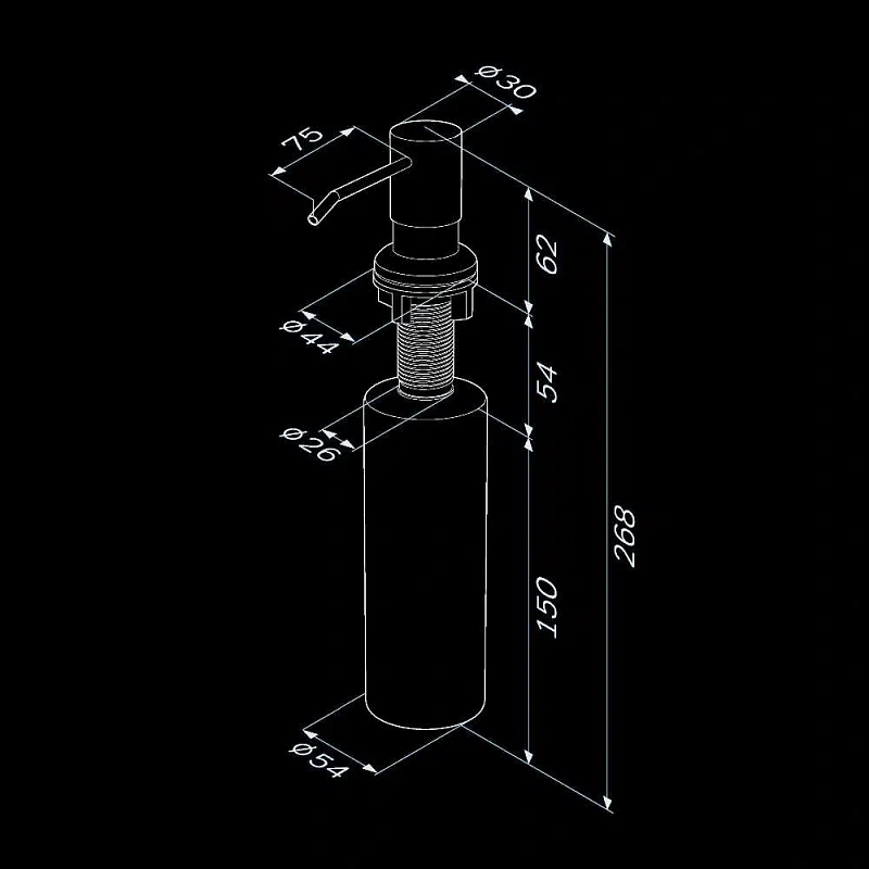 Дозатор для моющего средства AM.PM X-Joy A8437111 встраиваемый, сатин