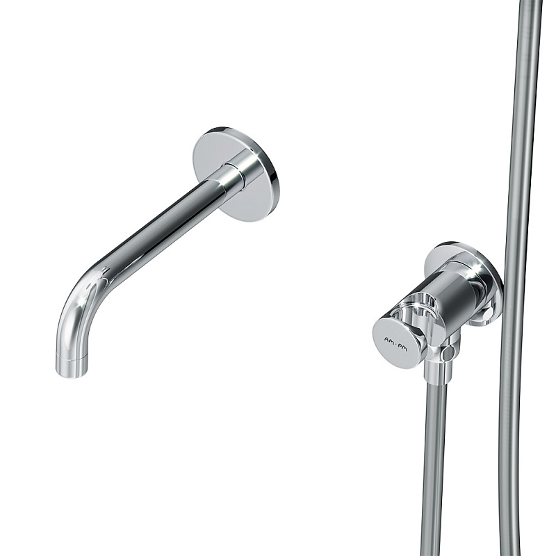 Встраиваемая душевая система AM.PM X-Joy FB85A3RH30 хром: тропический верхний душ, излив с душевой лейкой