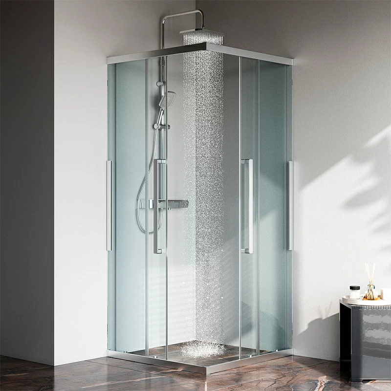 Душевое ограждение без поддона 90x90 AM.PM Func W84G-403-9090-MT профиль серебристый