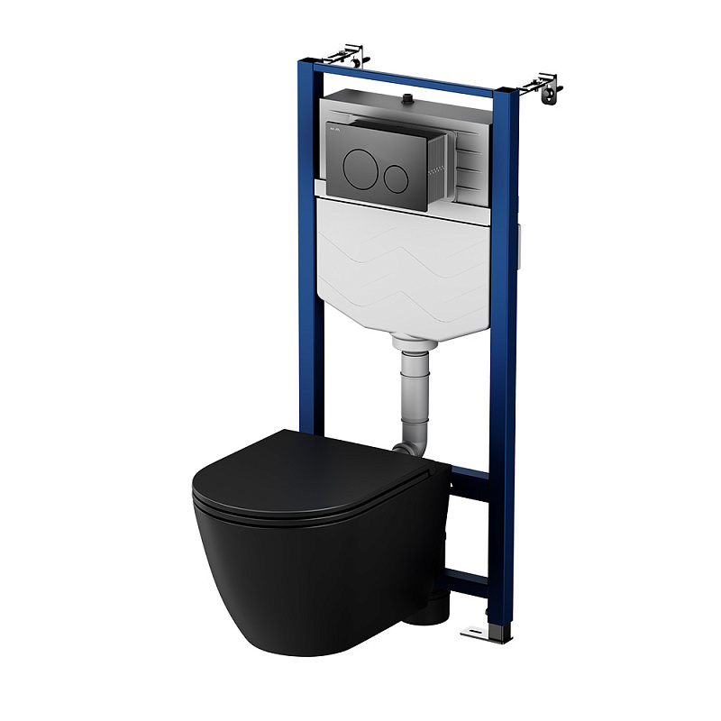 Унитаз подвесной с инсталляцией AM.PM Struktura IS70138.9S1700MB сиденьем микролифт