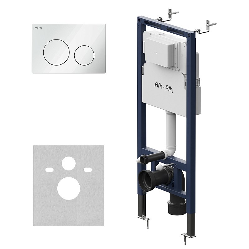 Инсталляция для подвесного унитаза AM.PM MasterFit I012713.0101 с механ. клавишей L, ,белая