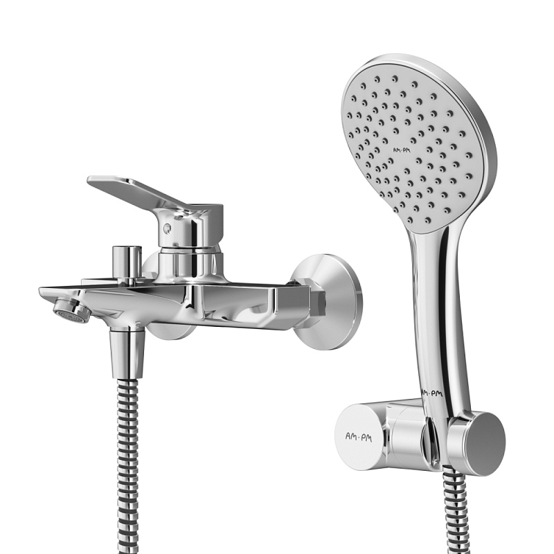 Смеситель для ванны и душа AM.PM X-Joy F85A15000 душевая лейка, шланг 1750, хром