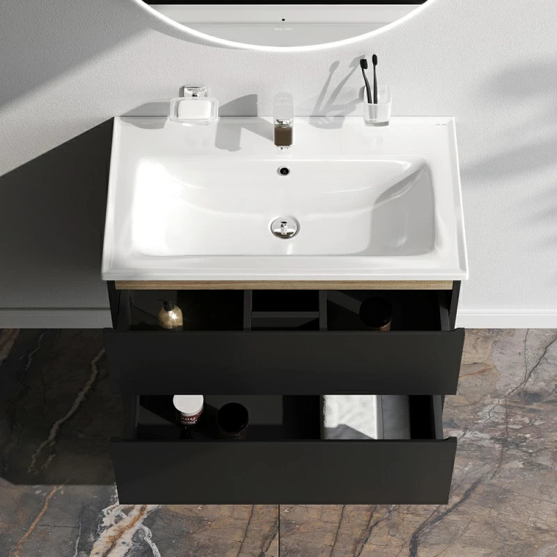 Тумба под раковину 80 AM.PM X-Joy M85AFHX0802BM подвесная черная матовая