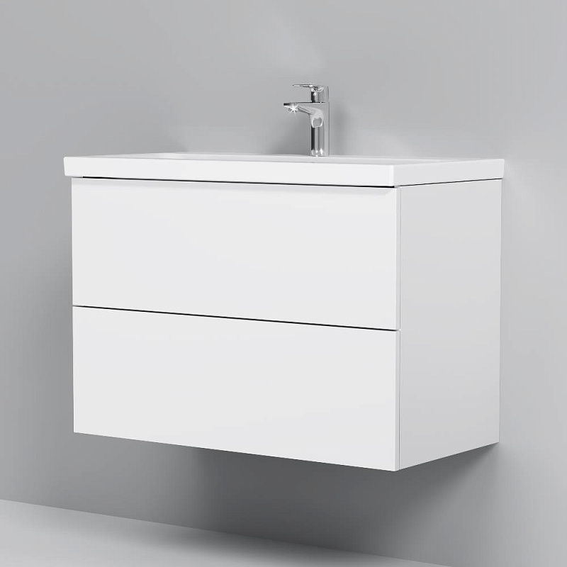 Тумба с раковиной 80 AM.PM Gem M90-FHX0802WG-WCC0802WG подвесная, белый глянец