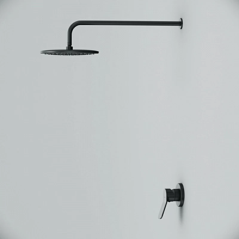 Встраиваемая душевая система AM.PM X-Joy FB85A2R002 черная: тропический верхний душ