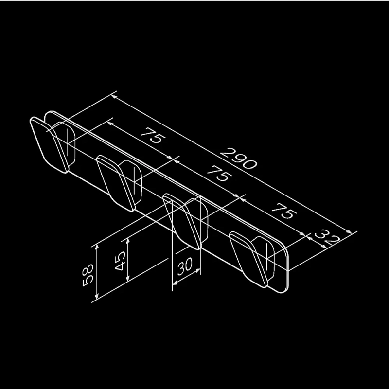 Крючки для полотенец AM.PM Inspire 2.0 A50A35900 хром, 4 шт на планке