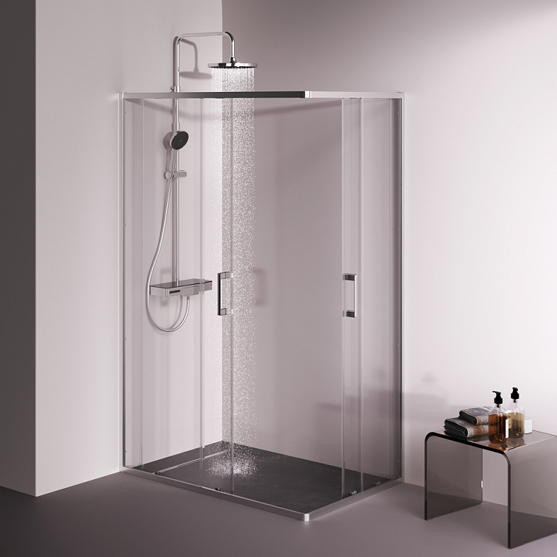 Душевое ограждение без поддона 120x80 AM.PM Above W9XG-403-12080-MT профиль серебристый