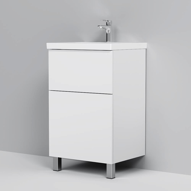 Тумба под раковину 50 AM.PM Gem M90FSX0502WG напольная белый глянец