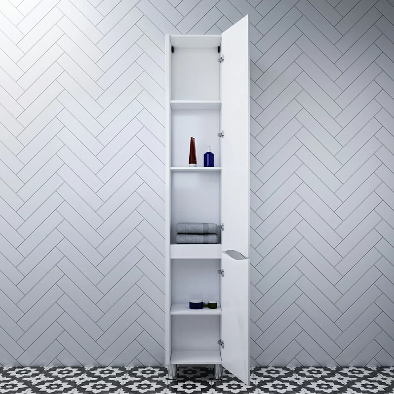 Шкаф-пенал для ванной 35 AM.PM Like M80CSR0356WG напольный правый белый глянец