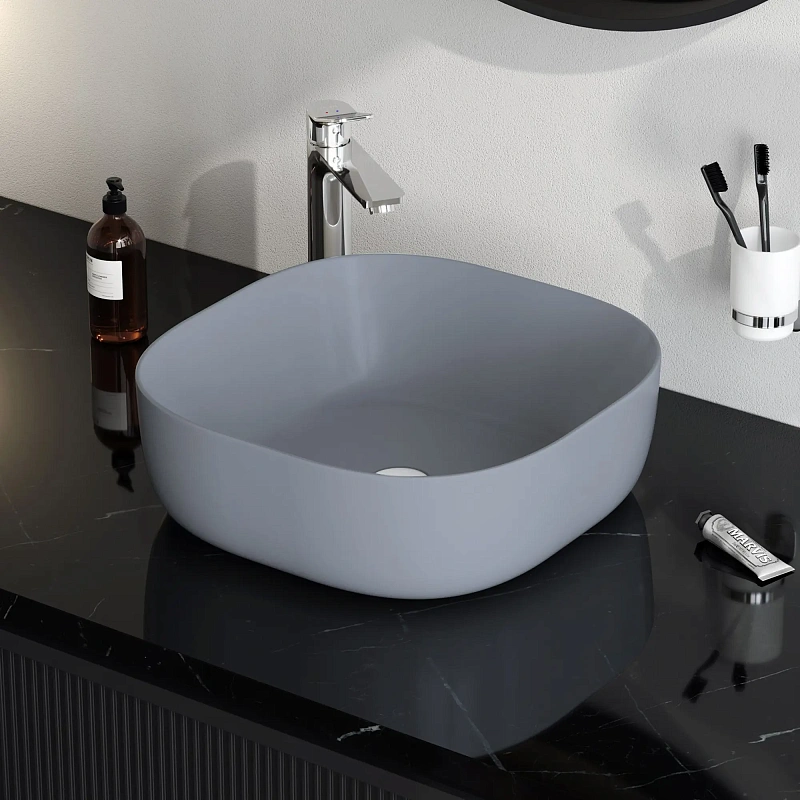 Раковина накладная 43 AM.PM Struktura M9SWCC30430GM черная матовая