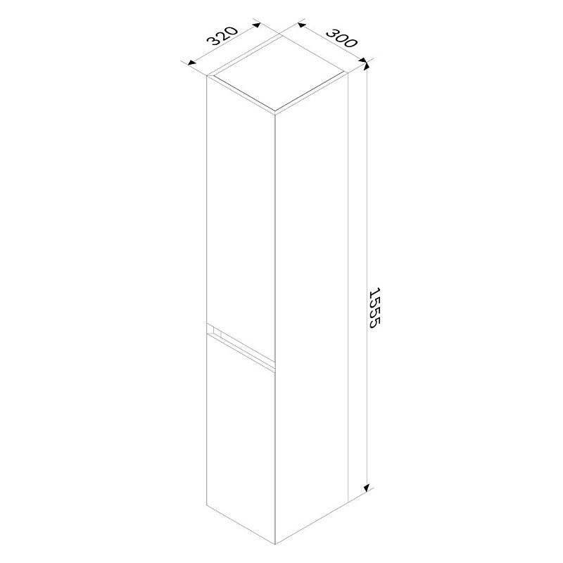 Шкаф-пенал для ванной 35 AM.PM Above M9XCHR0352WG навесной правый белый глянцевый