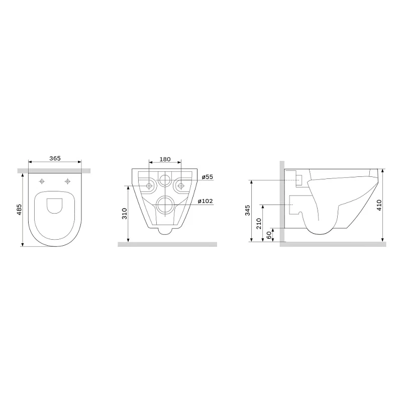 Унитаз подвесной AM.PM Spirit 2.0 C701700MWSC безободковый с сиденьем микролифт, белый матовый