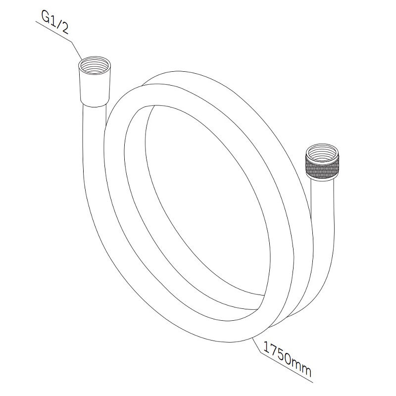 Шланг для душа 1750 AM.PM F0417B00 монолитный, хром