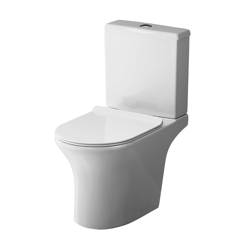 Унитаз-компакт напольный AM.PM Stern C7L8600SC безободковый с сиденьем микролифт, белый