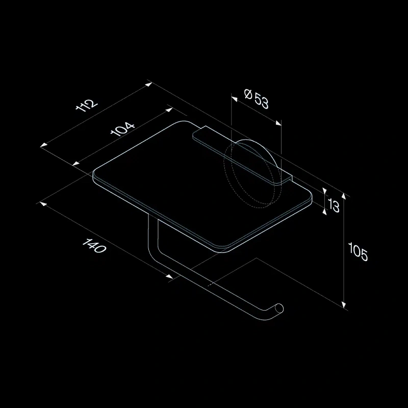 Держатель для туалетной бумаги настенный AM.PM X-Joy A85A341522 со стеклянной полочкой, черный