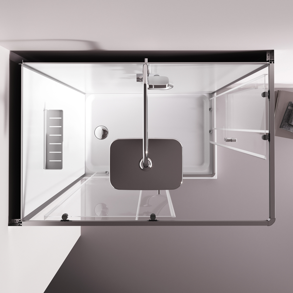 Душевая кабина 120x80 см, прямоугольная, без гидромассажа Above W9XC-403-12080MT, Хром, белый, прозрачное