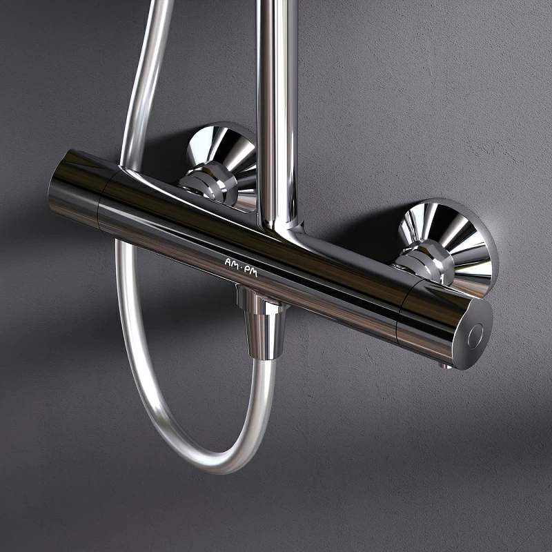 Душевая система AM.PM Gem F0790420 стойка с тропическим душем, термостатом, хром