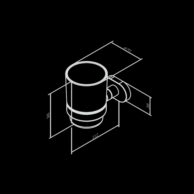 Стакан для зубных щеток настенный AM.PM Sense L A7434300 стеклянный, хром