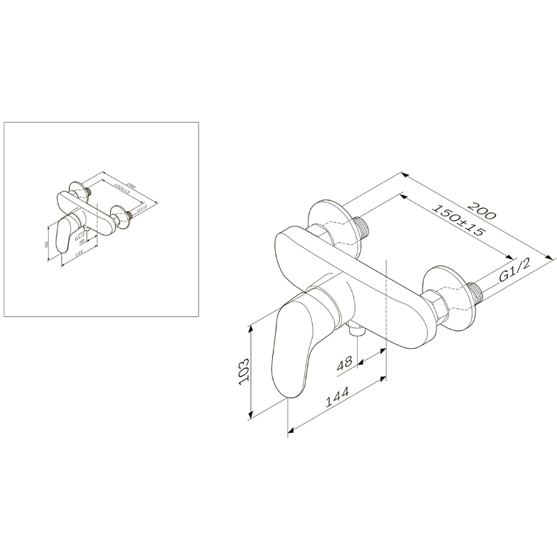 Смеситель для душа AM.PM Like F8020016 хром