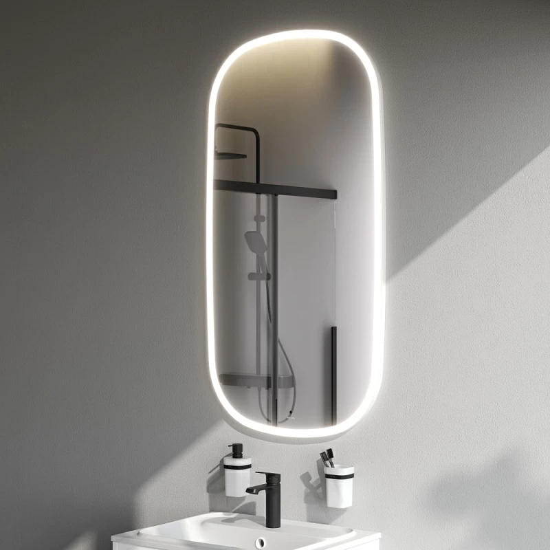 Зеркало с подсветкой в ванную закругленное 65 AM.PM Func M8FMOX0651WGH сенсорное