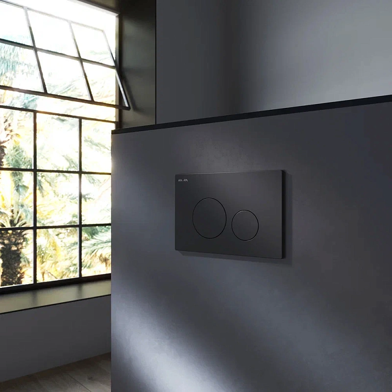 Клавиша смыва для инсталляции AM.PM Pro L I049038 пневматическая черная матовая