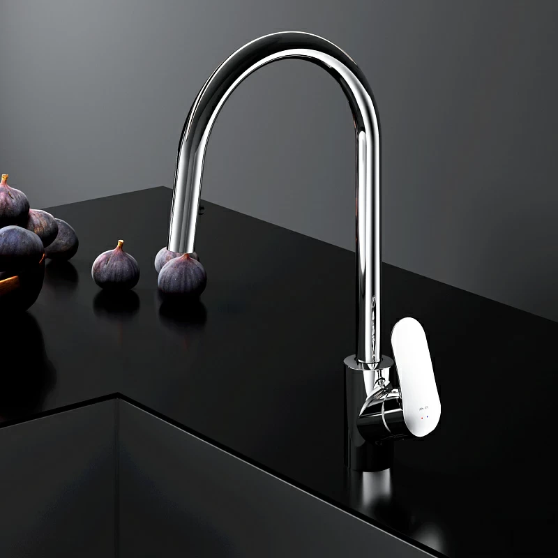 Смеситель для кухни AM.PM Like F8012000 высокий с выдвижным изливом, хром